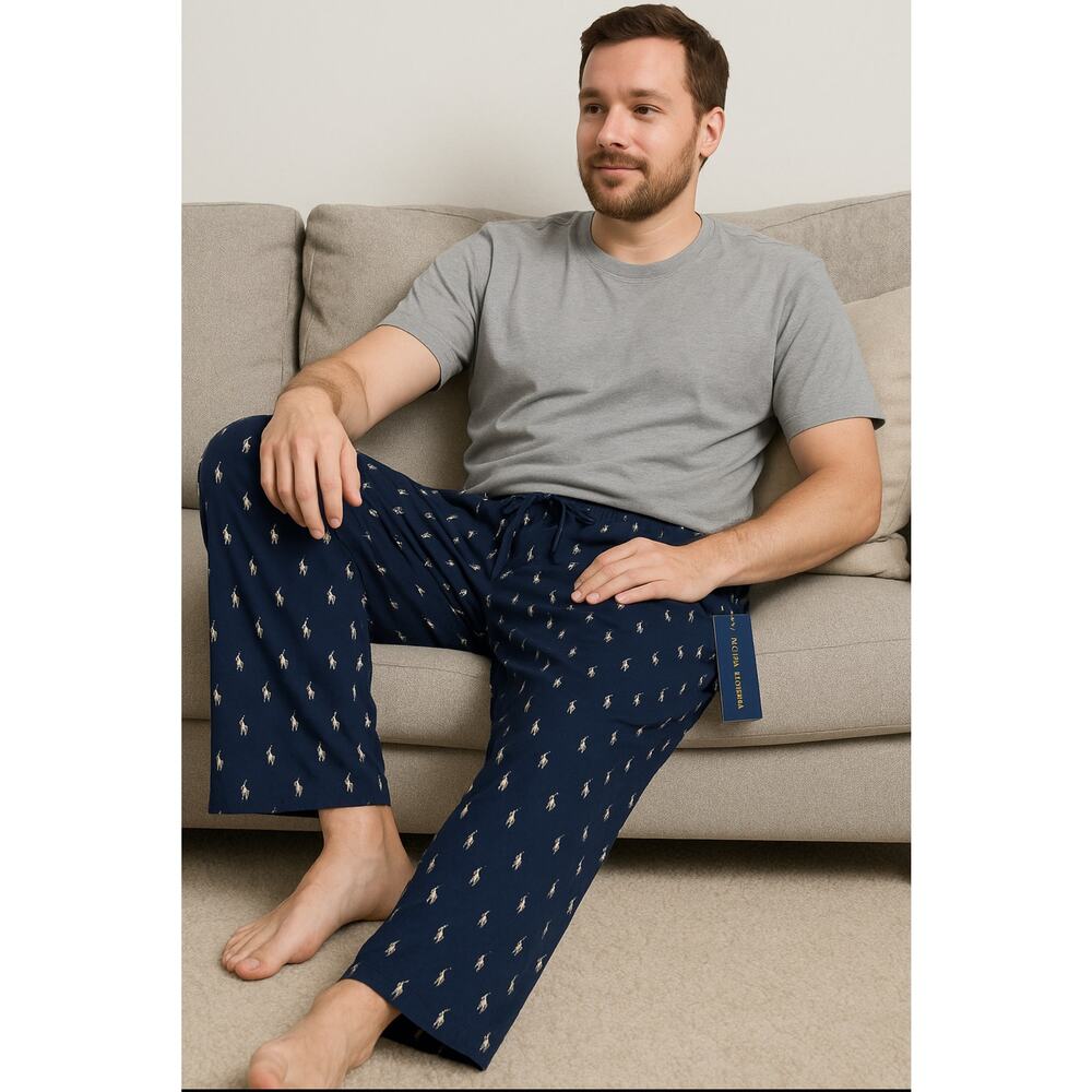 Polo Ralph Lauren Sleepwear Pants 4X Navy Blue Pony Logo Pajamas NWT